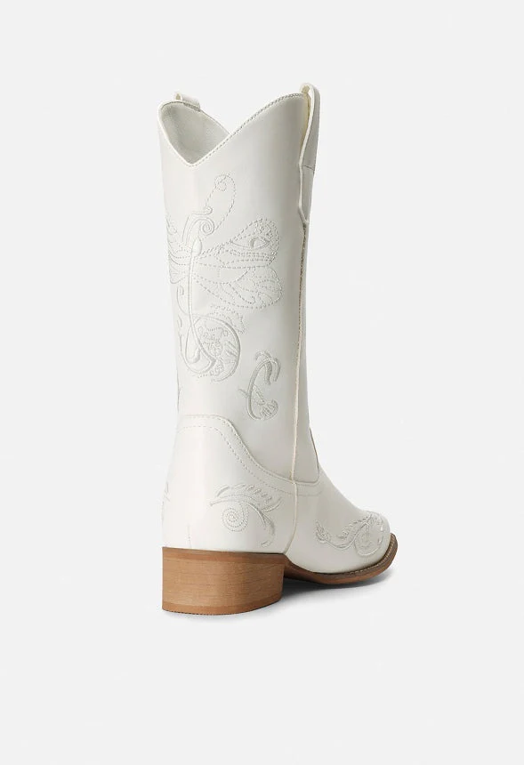 Square Toe Embroidered Cowboy Boot - Image 3