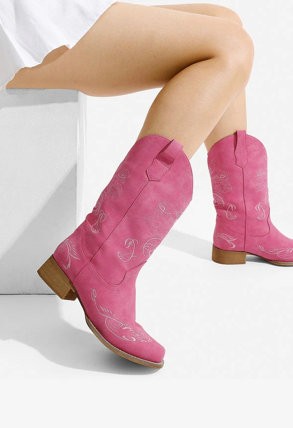 Square Toe Embroidered Cowboy Boot - Image 2
