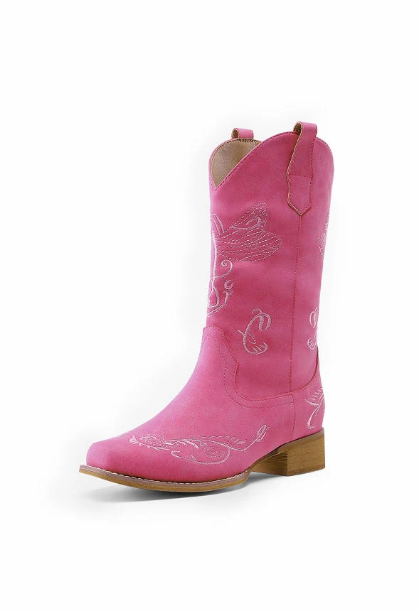 Square Toe Embroidered Cowboy Boot - Image 4