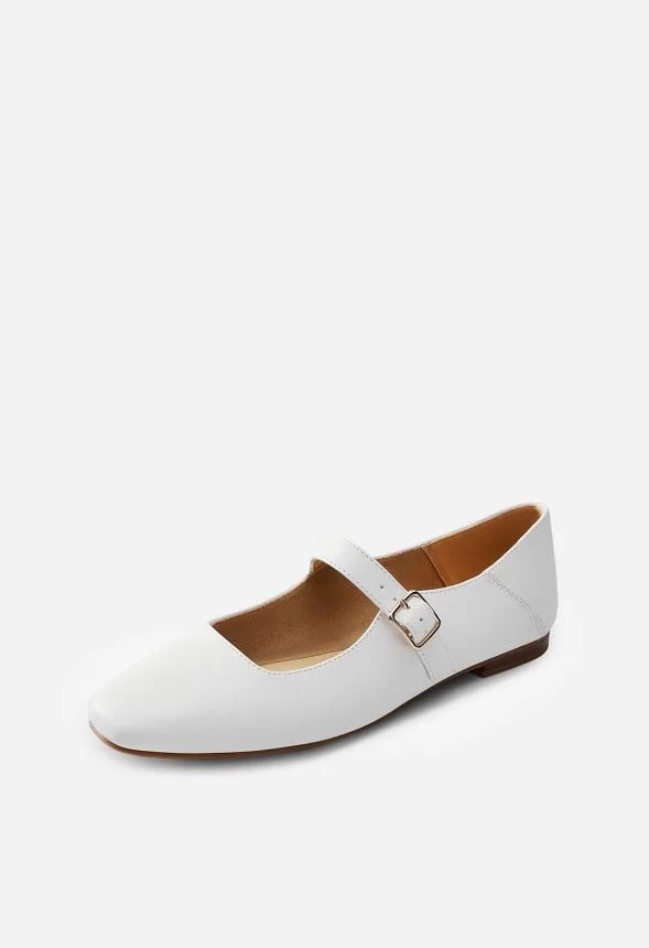 Square-Toe Mary Jane Flats - Image 3