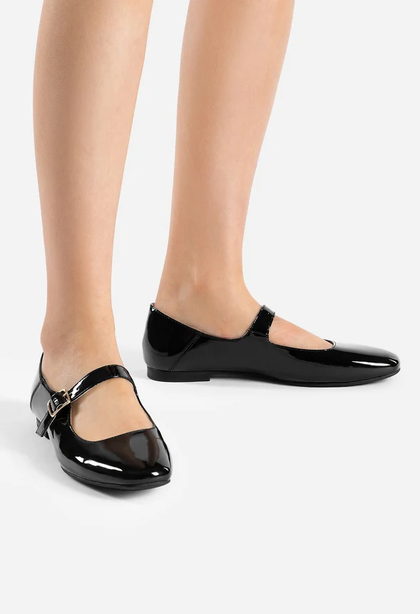 Square-Toe Mary Jane Flats - Image 2