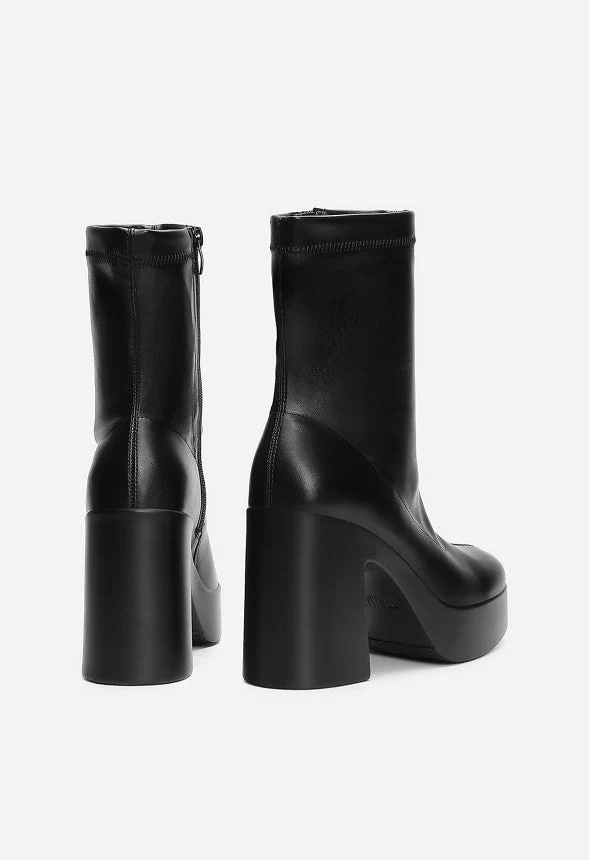 Square Toe Platform Chunky Ankle Boot - Image 5