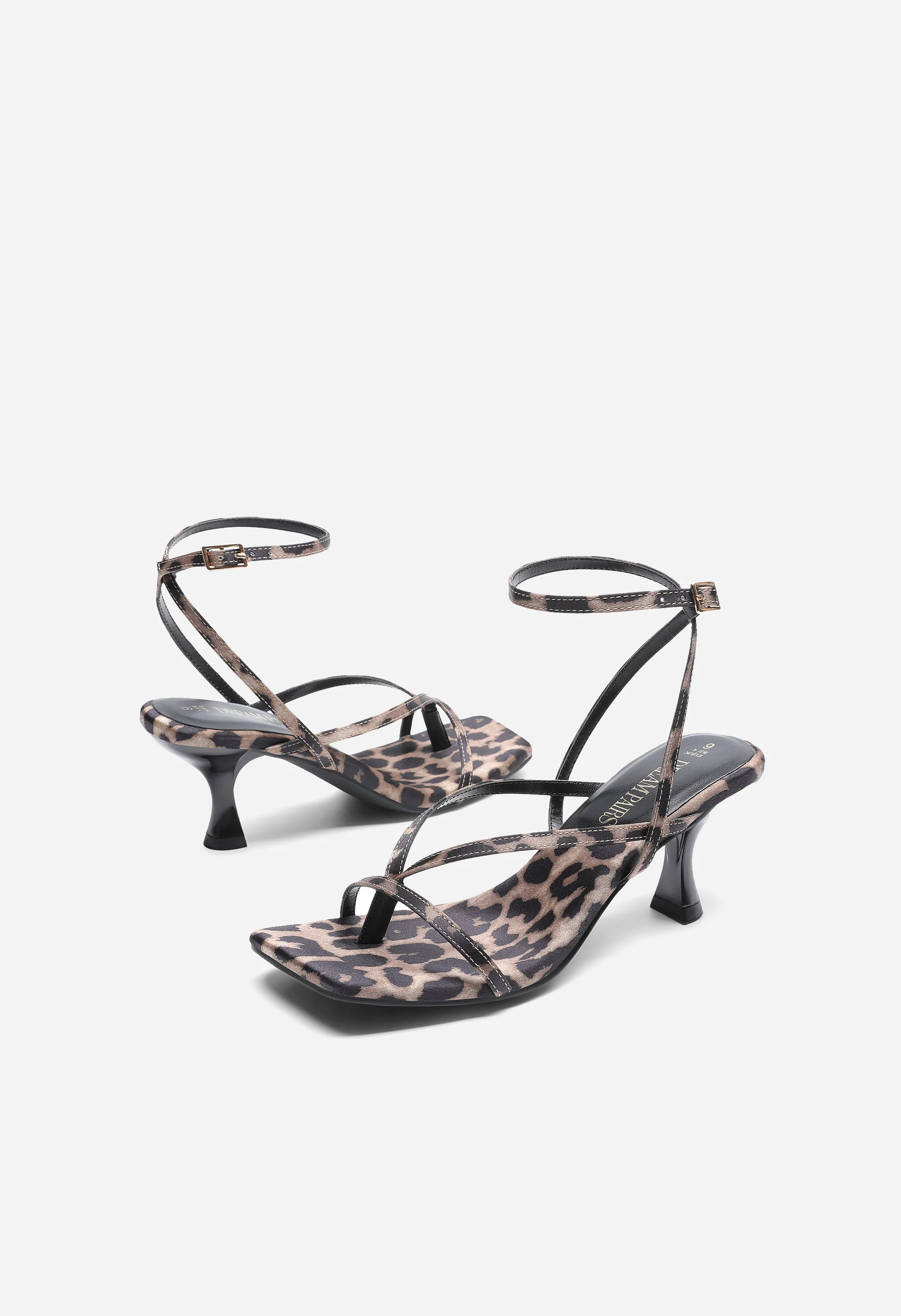 Square Toe Strappy Kitten Heel - Image 2