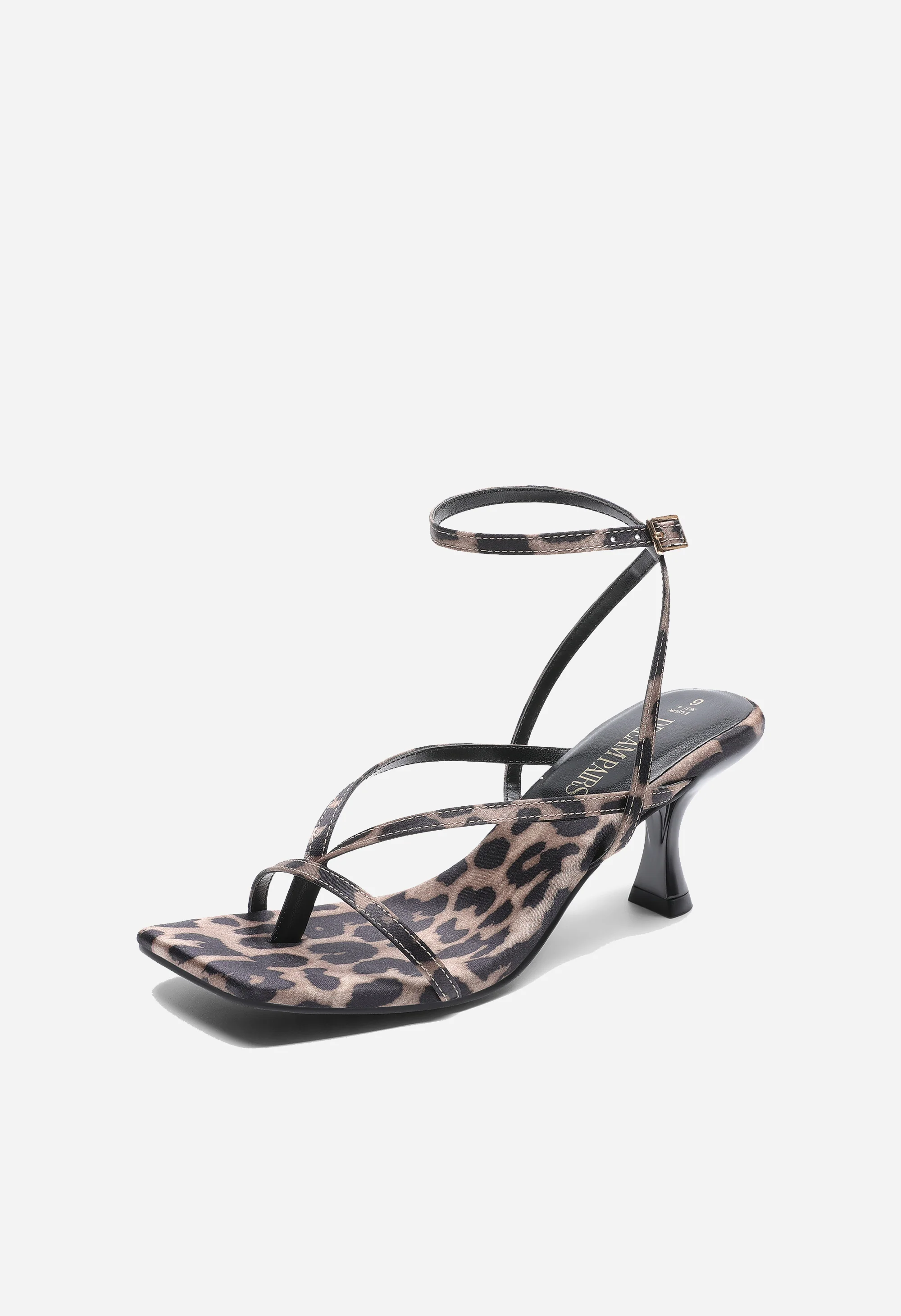 Square Toe Strappy Kitten Heel - Image 3