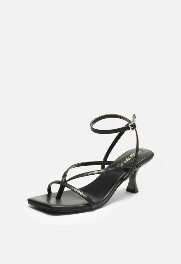 Square Toe Strappy Kitten Heel - Image 3