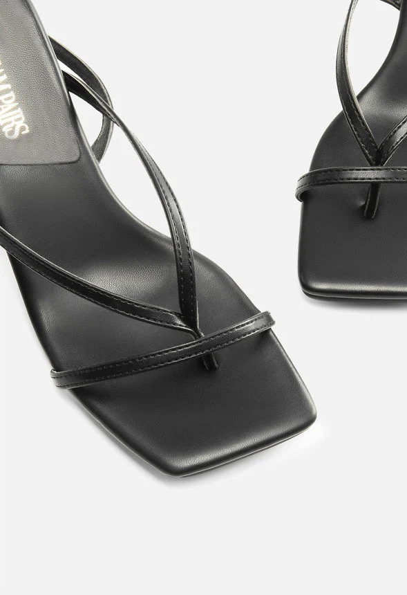 Square Toe Strappy Kitten Heel - Image 4