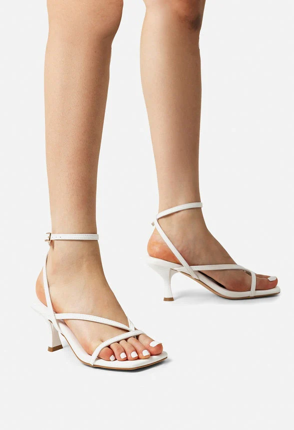 Square Toe Strappy Kitten Heel - Image 2