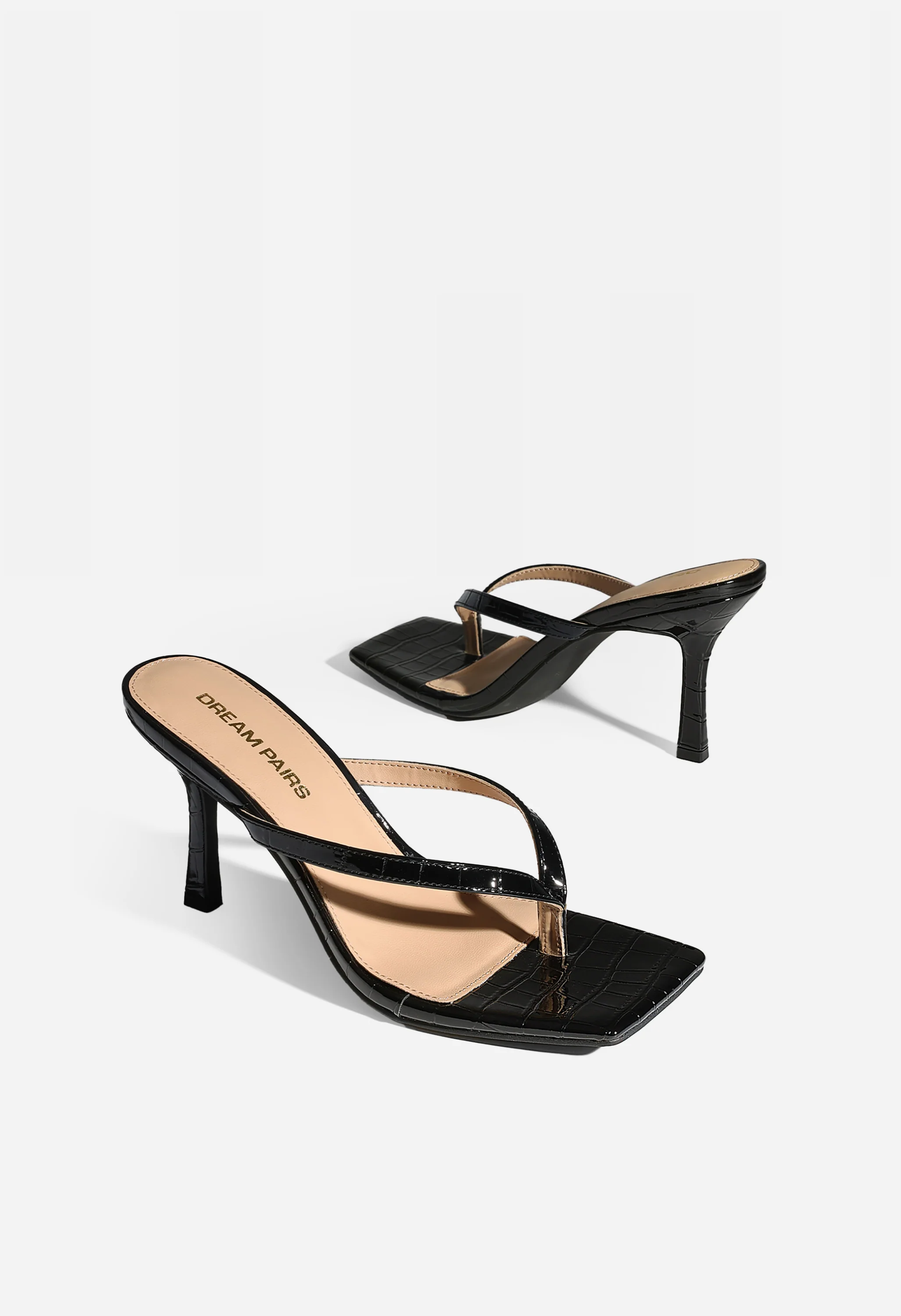 Square Toe Thong Strap Sandals - Image 5
