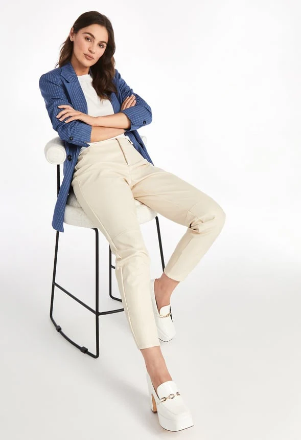 Straight Crop Leather Trousers - Image 5