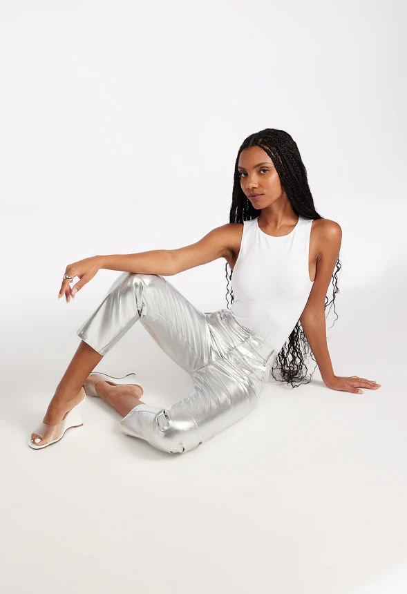 Straight Crop Leather Trousers - Image 5