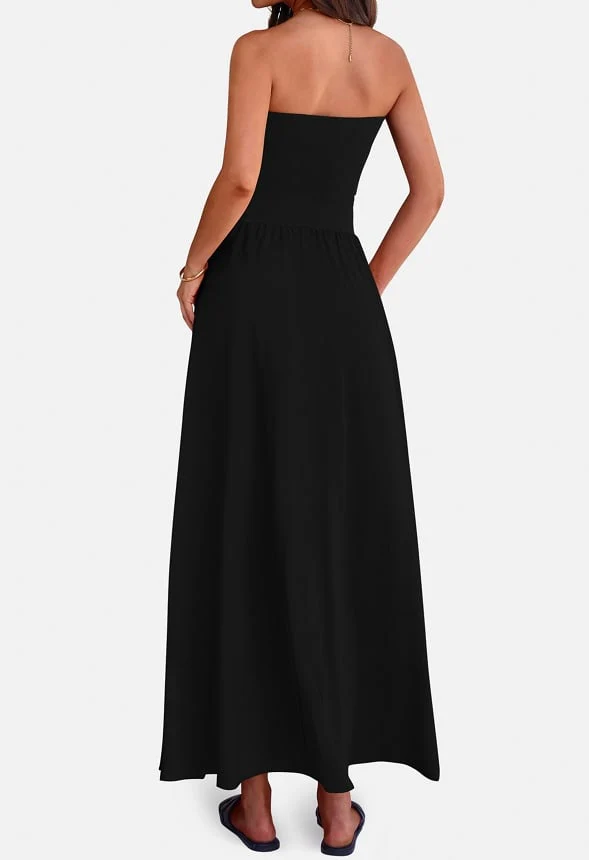 Strapless Flowy Tube Top Maxi Dress - Image 2