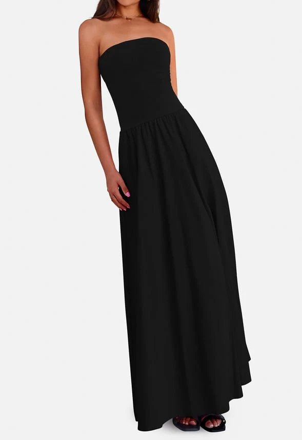 Strapless Flowy Tube Top Maxi Dress - Image 3