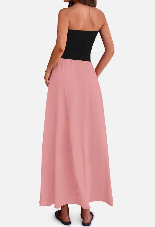 Strapless Flowy Tube Top Maxi Dress - Image 2