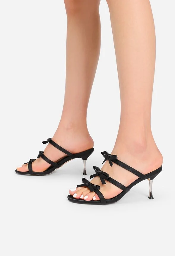 Strappy Bow Slide Sandals - Image 6