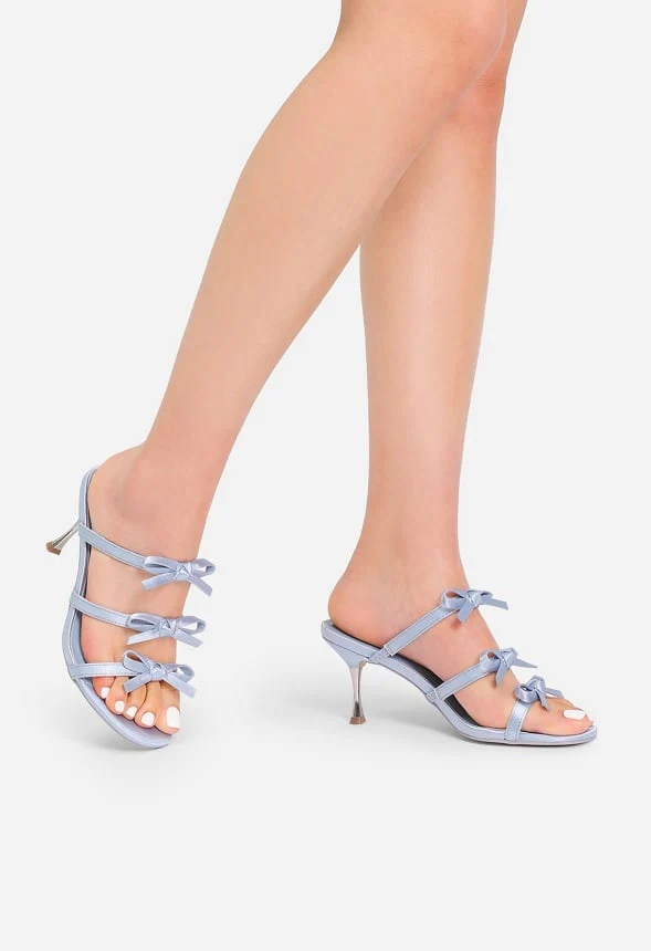 Strappy Bow Slide Sandals - Image 2