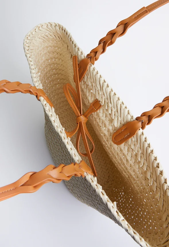Straw Braided Tote - Image 5