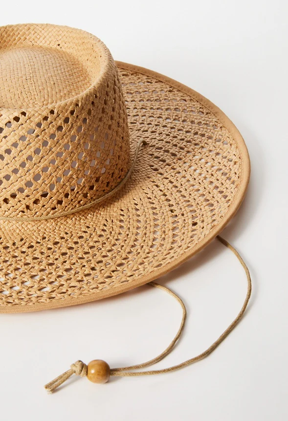 Straw Woven Hat With Band - Image 4