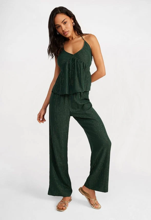 Stripe Halter Peplum Top - Image 3