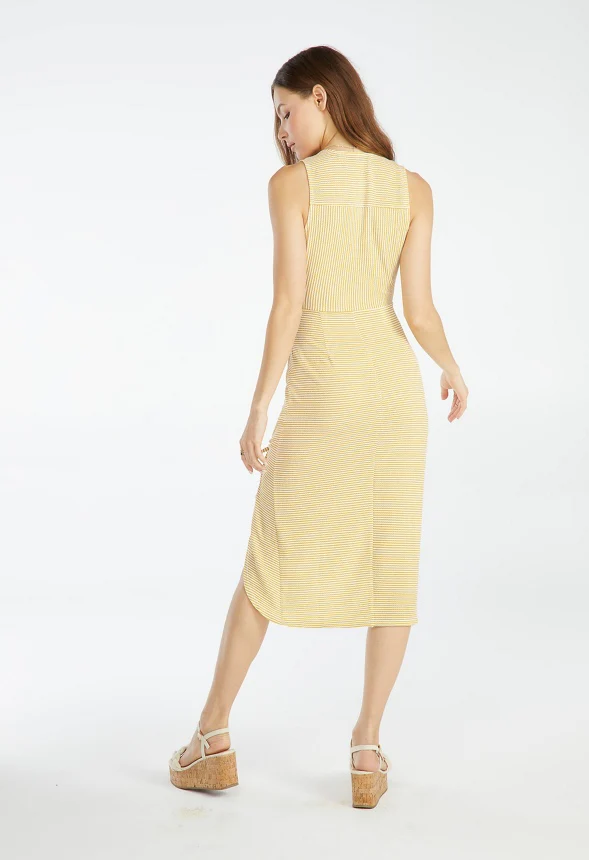 Stripe Ruched Shirt Dress - Image 2