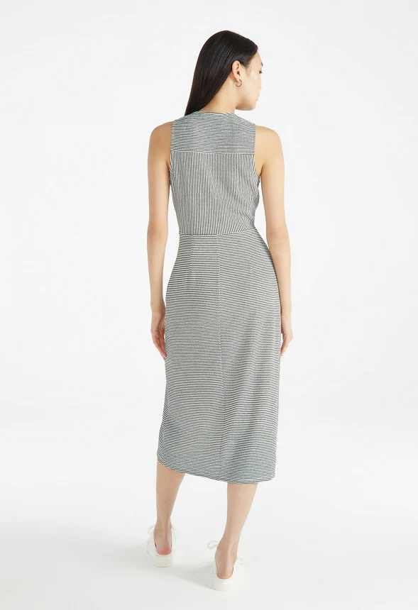 Stripe Ruched Shirt Dress - Image 2