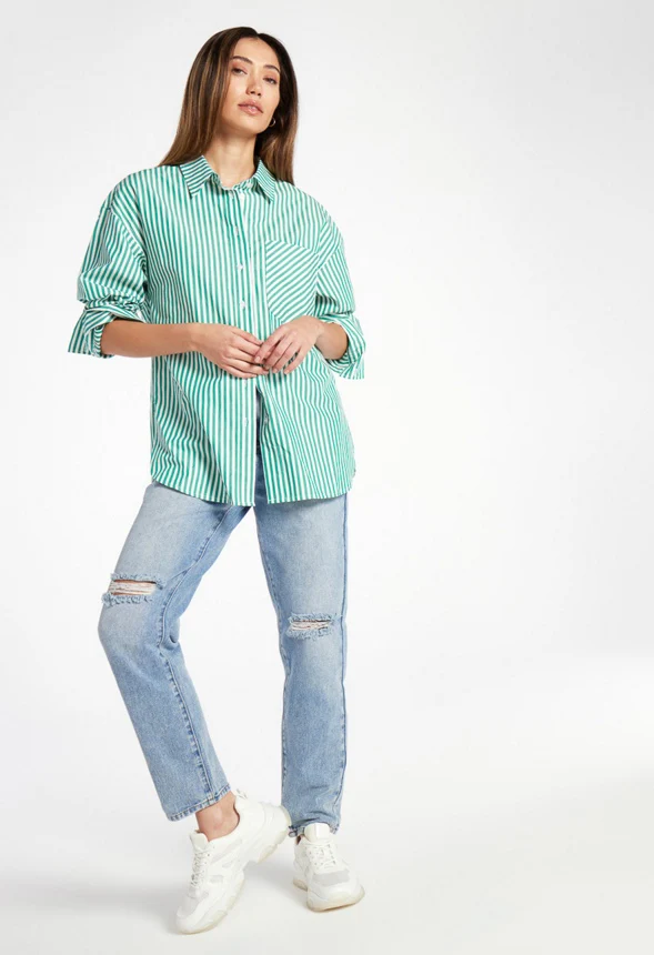 Striped Boyfriend Shirt - Image 4