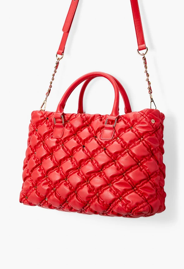 Stud Quilted Satchel - Image 2