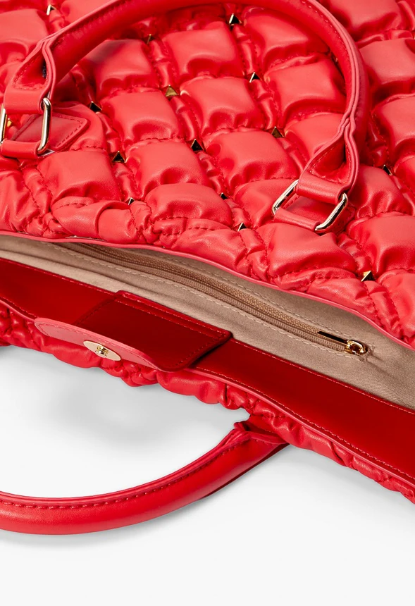 Stud Quilted Satchel - Image 4