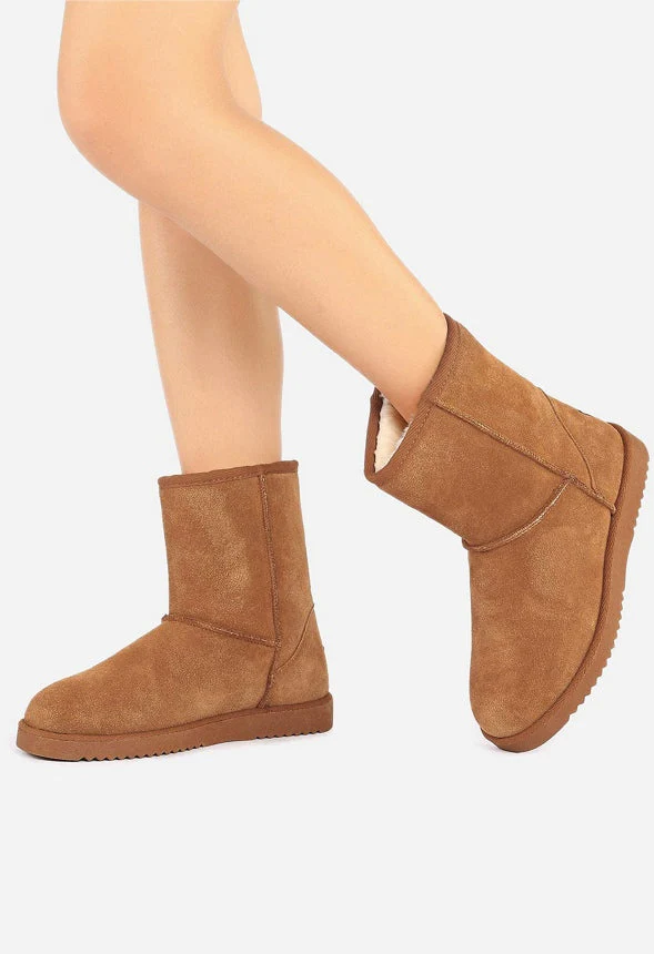 Suede Mid Calf Snow Boots - Image 5