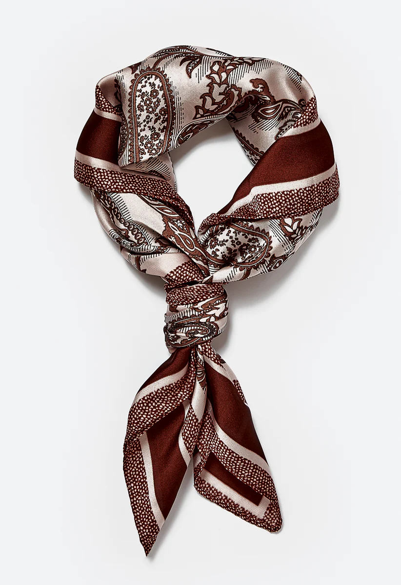 Suki Tonal Pinks Print Silk Like Scarf - Image 3