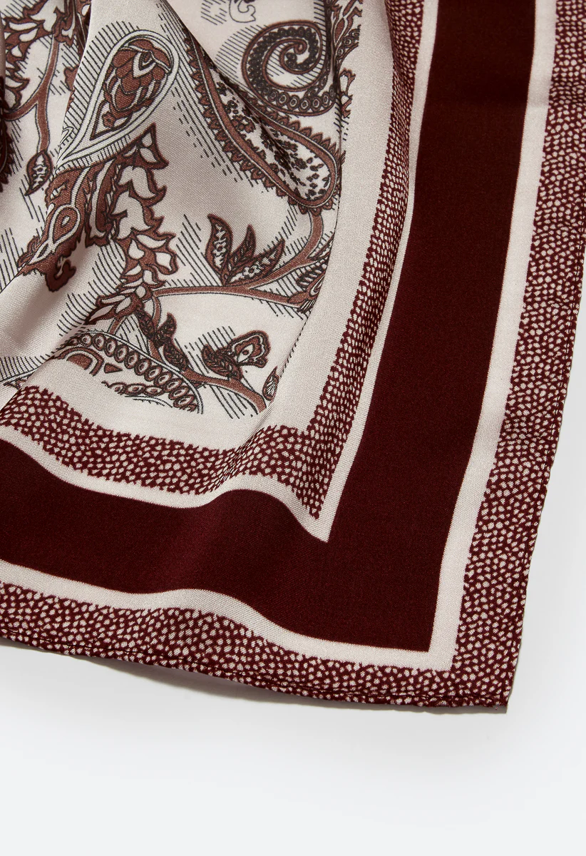 Suki Tonal Pinks Print Silk Like Scarf - Image 4