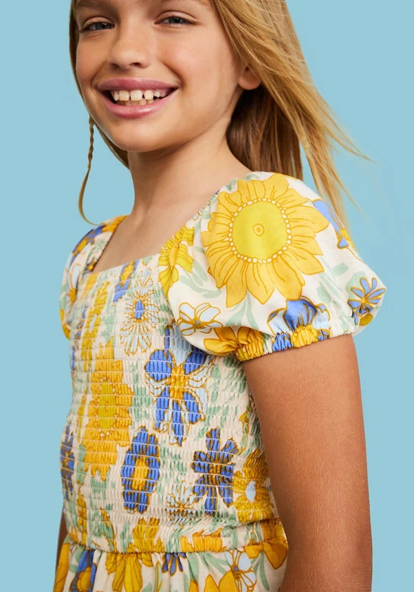 Sunflower Smocked Peplum Top - Image 2