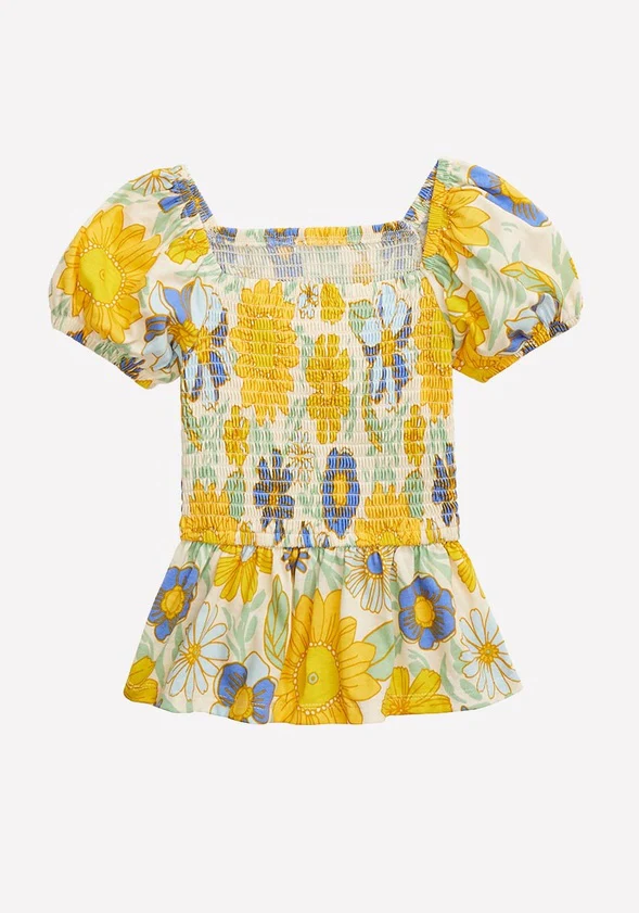 Sunflower Smocked Peplum Top - Image 3