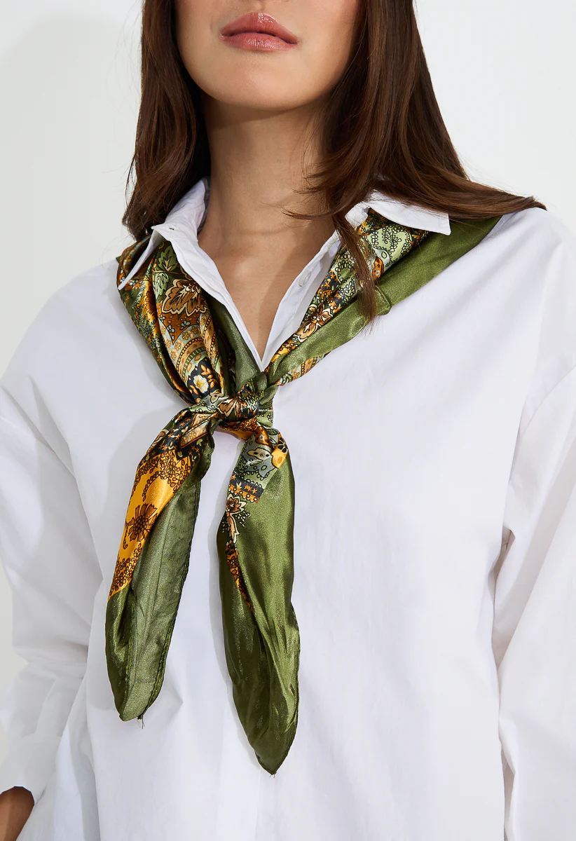 Suri Paisley Mix Large Silk Like Scarf - Image 2