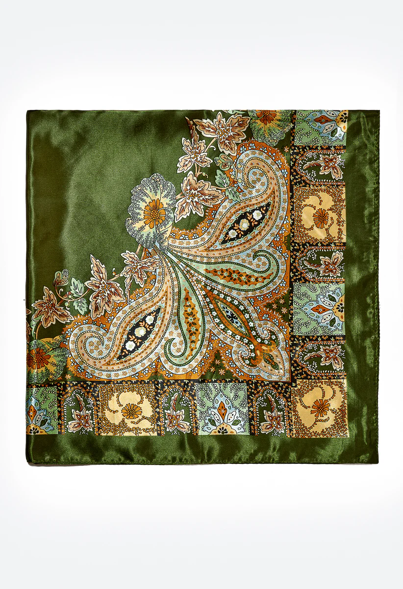 Suri Paisley Mix Large Silk Like Scarf - Image 3