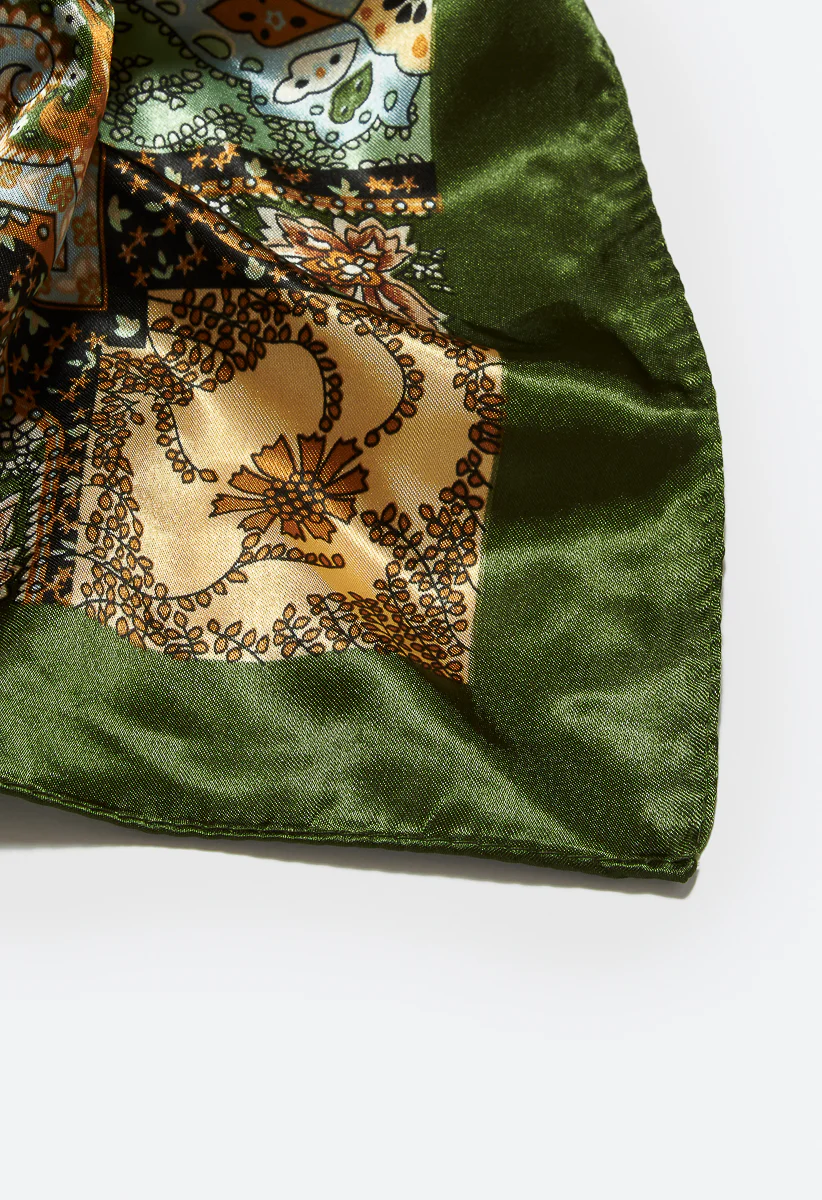 Suri Paisley Mix Large Silk Like Scarf - Image 4