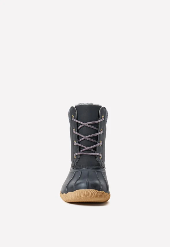 Sweater Cuff Lace Up Duck Boot - Image 4