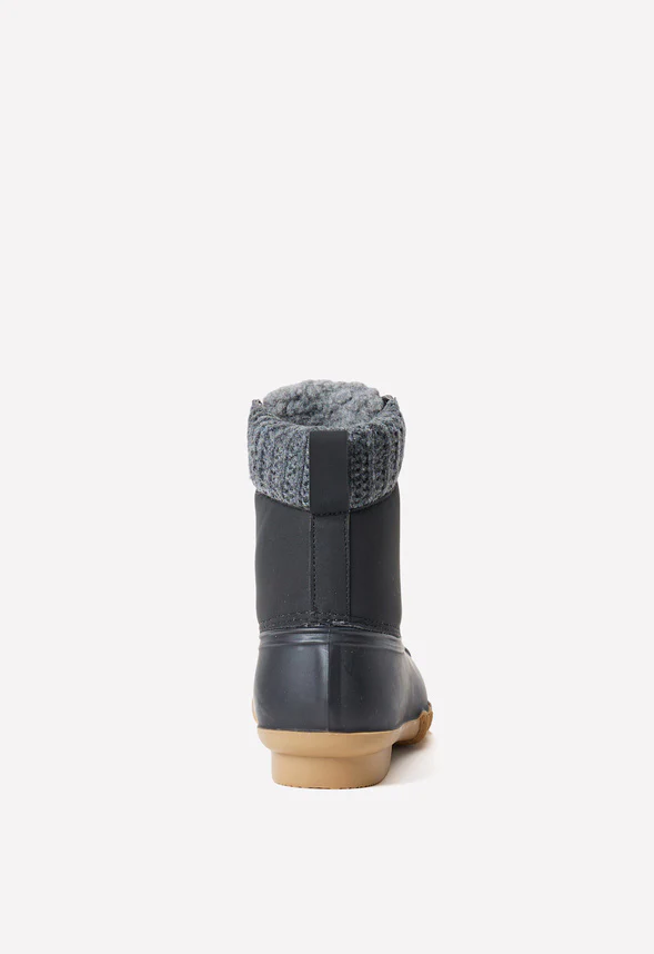 Sweater Cuff Lace Up Duck Boot - Image 5