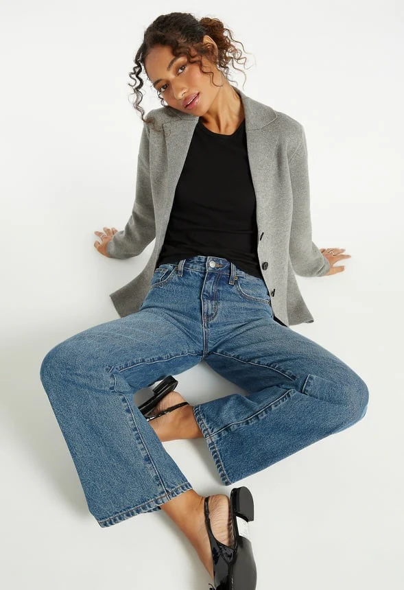 Knit Sweater Blazer - Image 4
