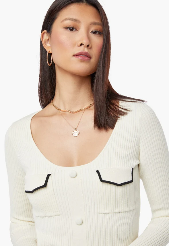 Long Sleeve Sweater Midi Dress - Image 4