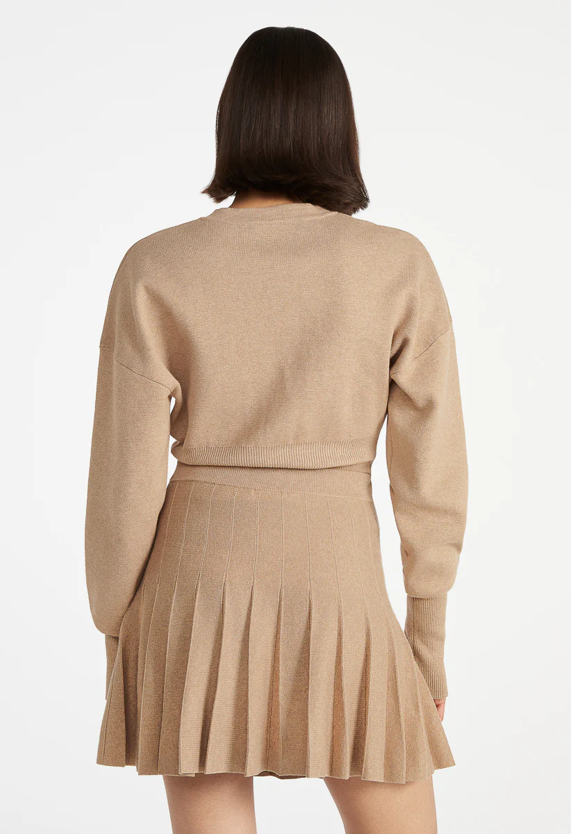 Sweater Mini Pleated Skirt - Image 3