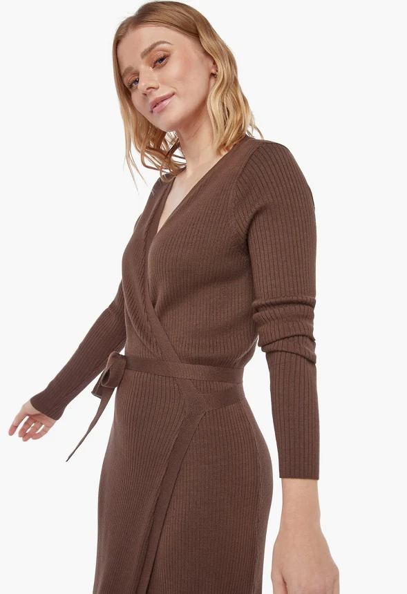 Sweater Wrap Dress - Image 2