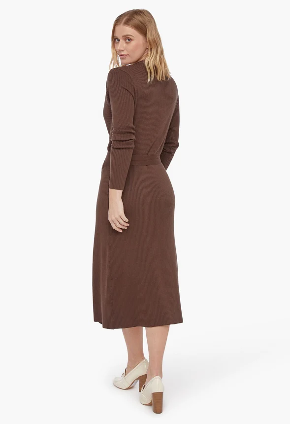 Sweater Wrap Dress - Image 3