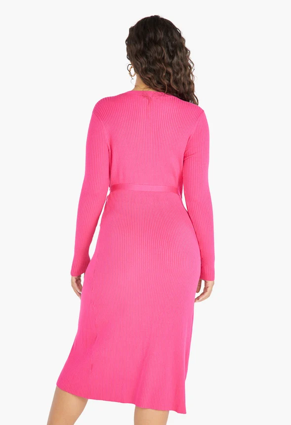 Sweater Wrap Dress - Image 2