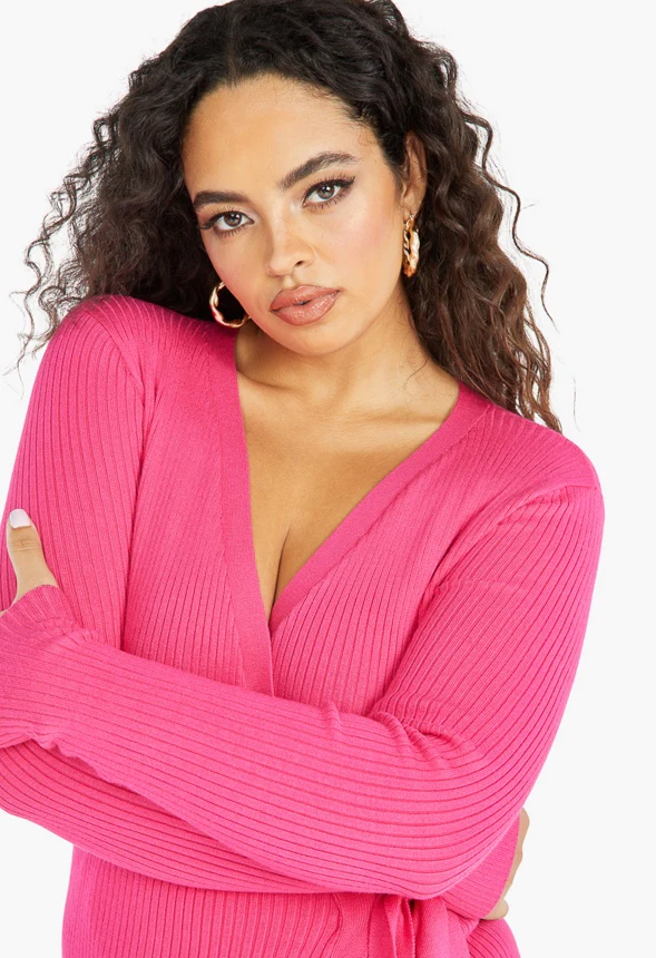 Sweater Wrap Dress - Image 3