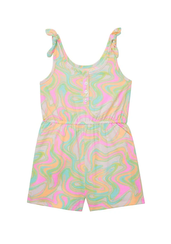 Swirl Tie Strap Henley Romper - Image 2