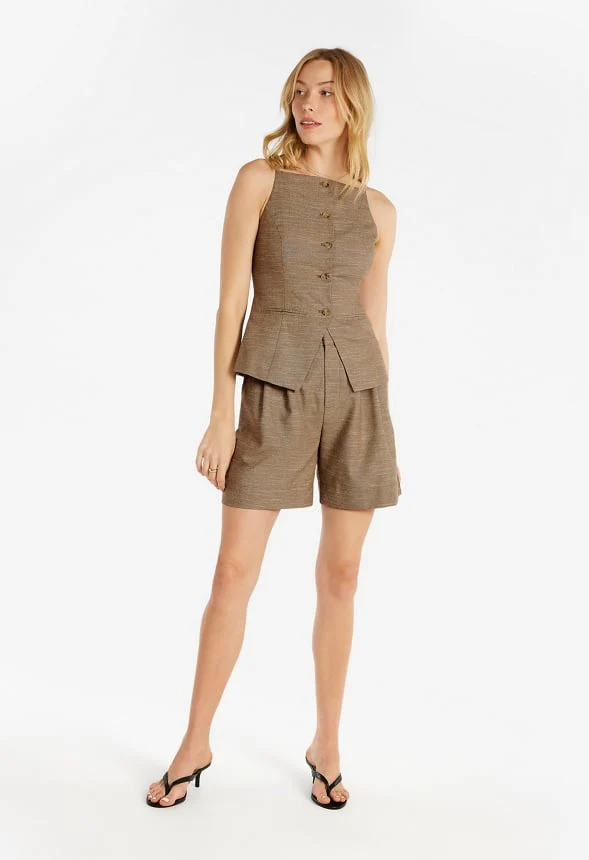 Tailored Buttoned Apron Vest - Image 2