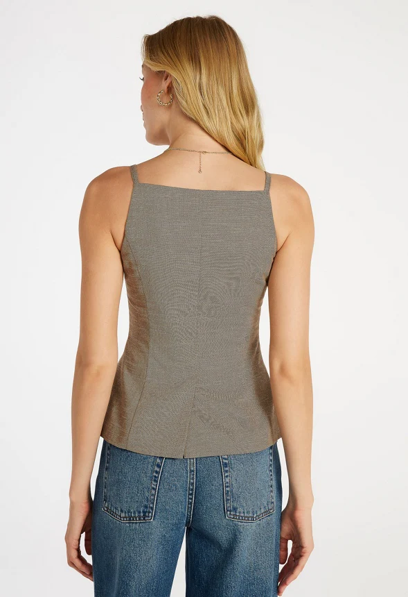 Tailored Buttoned Apron Vest - Image 4