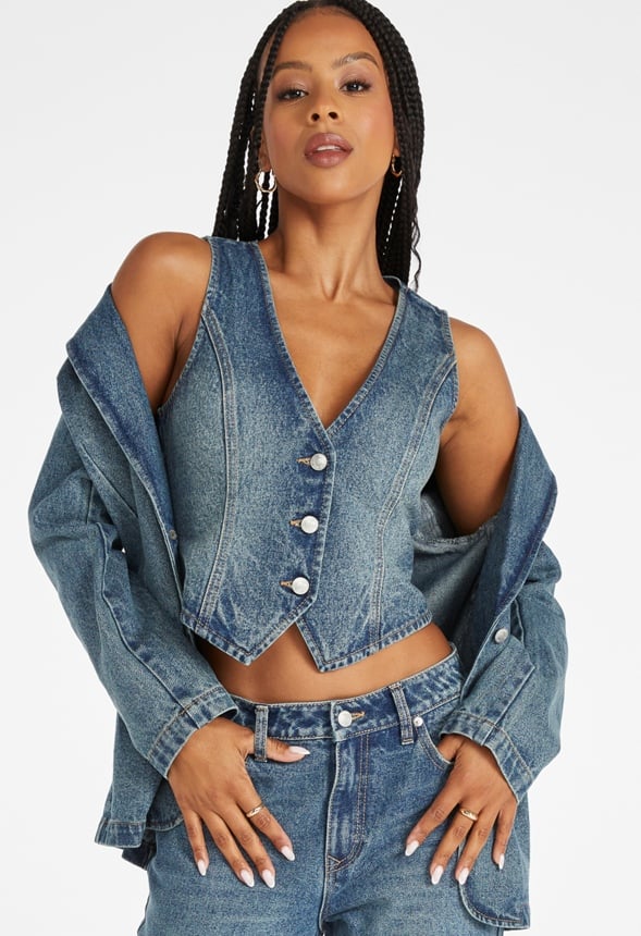 Tailored Denim Vest - Image 2