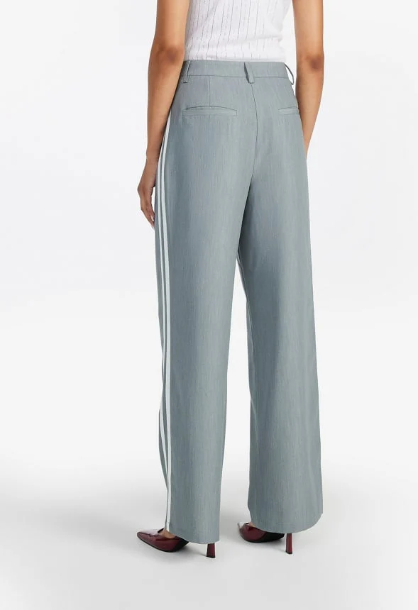 Tailored Mid Rise Racer Wide Leg Trousers - Image 2