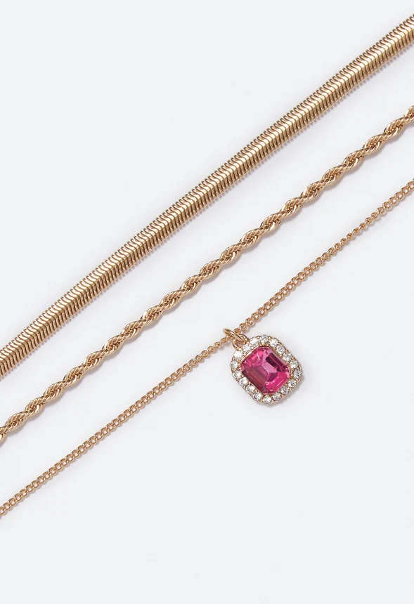 Talia Pink Layered Necklace - Image 3